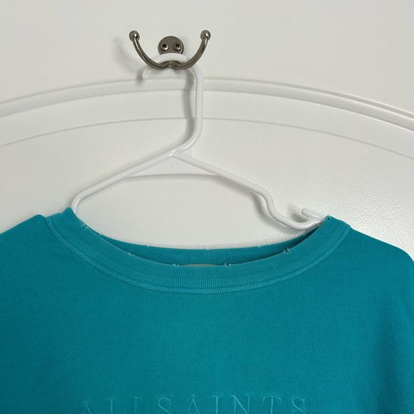 AllSaints Teal Crewneck Sweater size medium - Picture 6 of 9